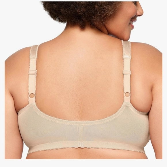 Glamorise Elegant Lace Trimmed Bra in Beige - Picture 3 of 9